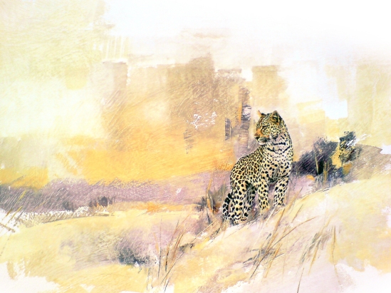 Leopard (looking back) - Geoff Hunter Wildlife Art