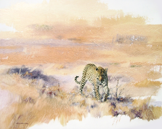 Leopard (on the move) - Geoff Hunter Wildlife Art