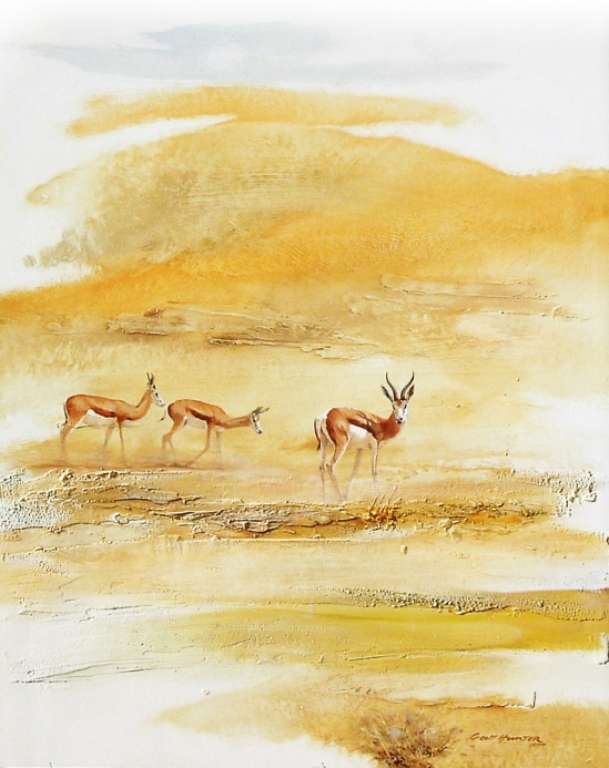 Springbok Herd - Geoff Hunter Wildlife Art