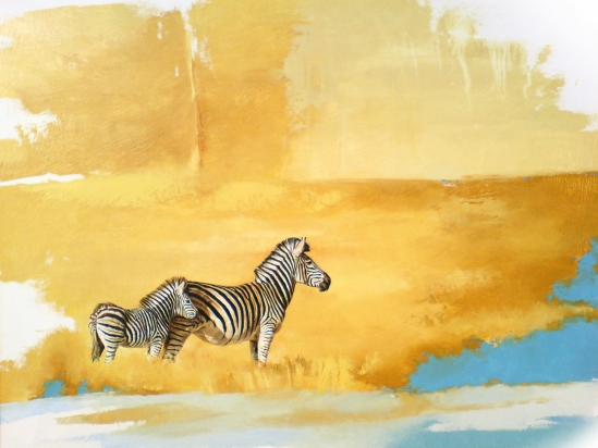 Zebra and Foal - Geoff Hunter Wildlife Art